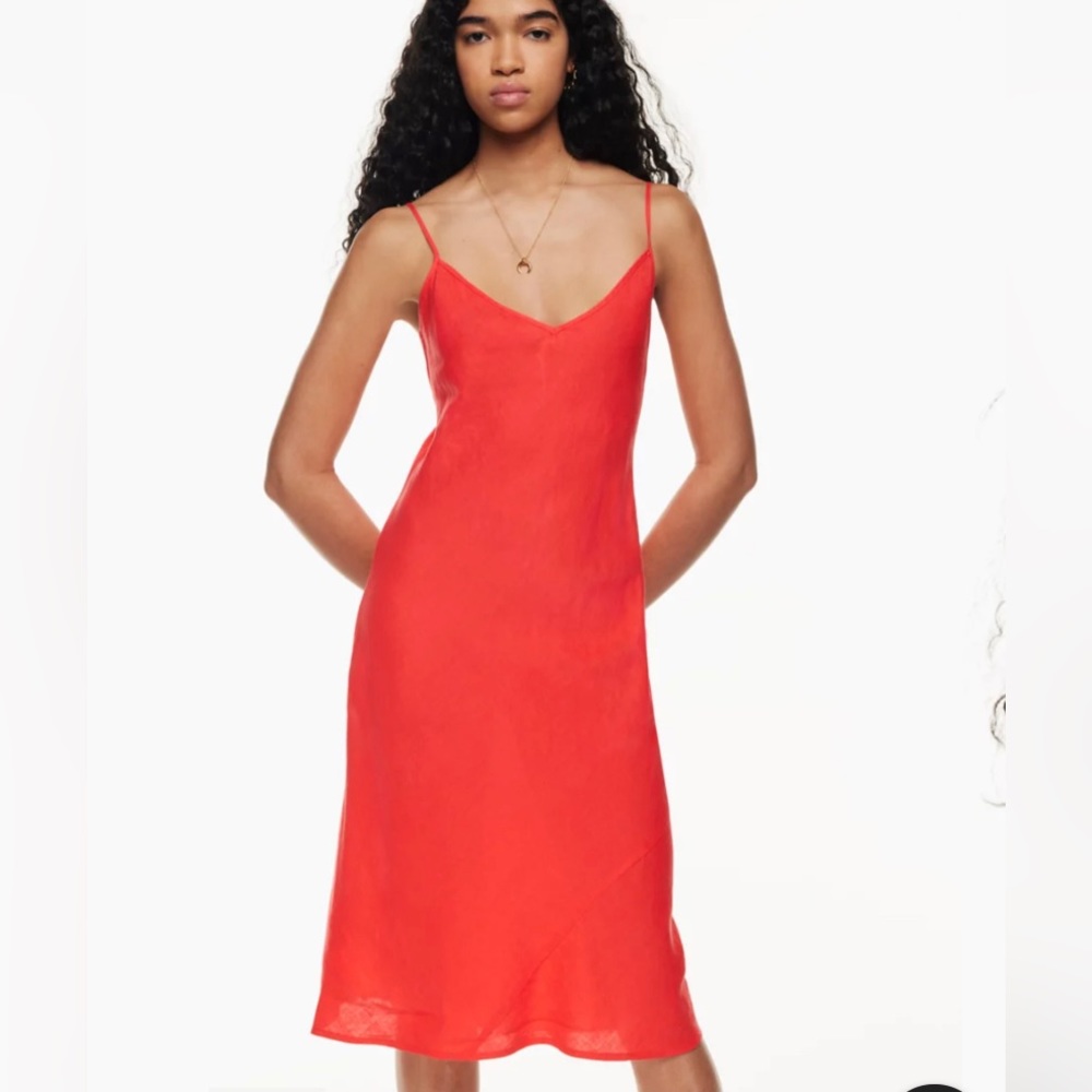 Aritzia - Wilfred - Only Linen Slip Midi Dress, Small